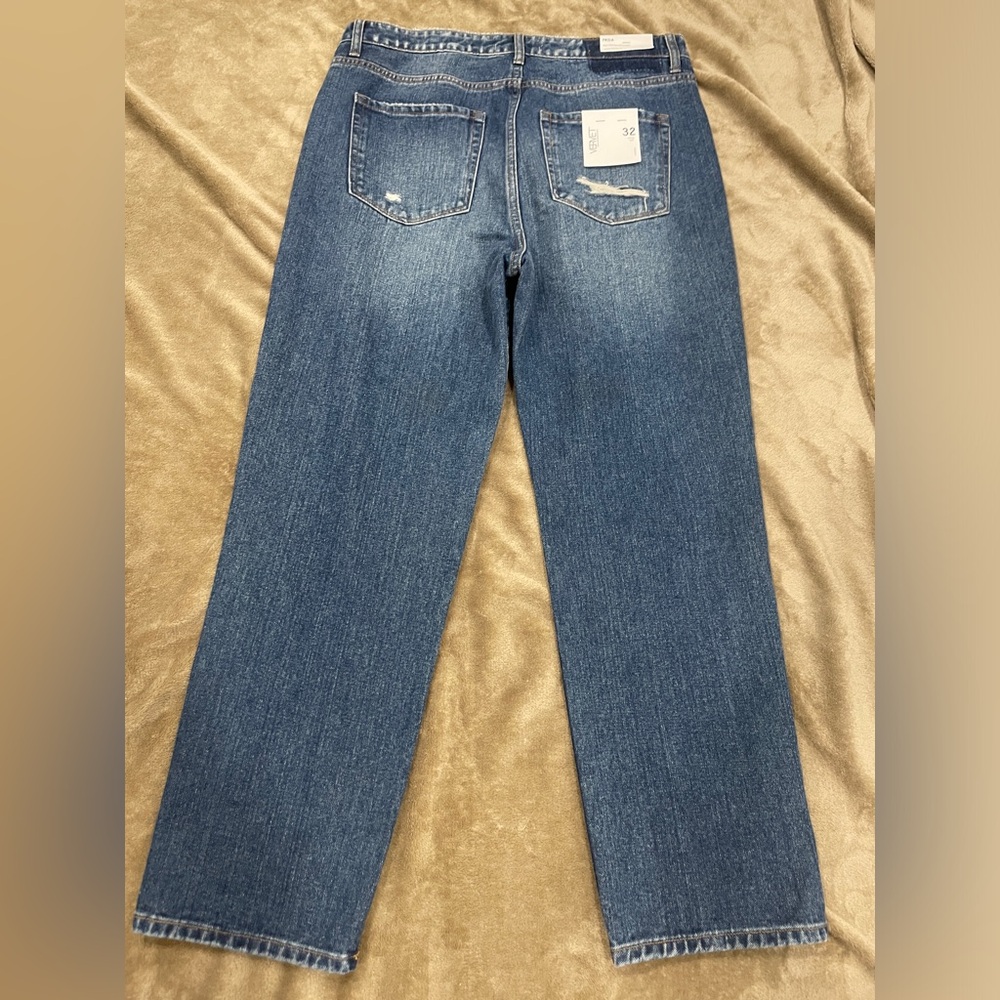Vervet Distressed Jeans Super High Rise Slim Straight Leg Cropped Jeans NEW - Picture 15 of 15
